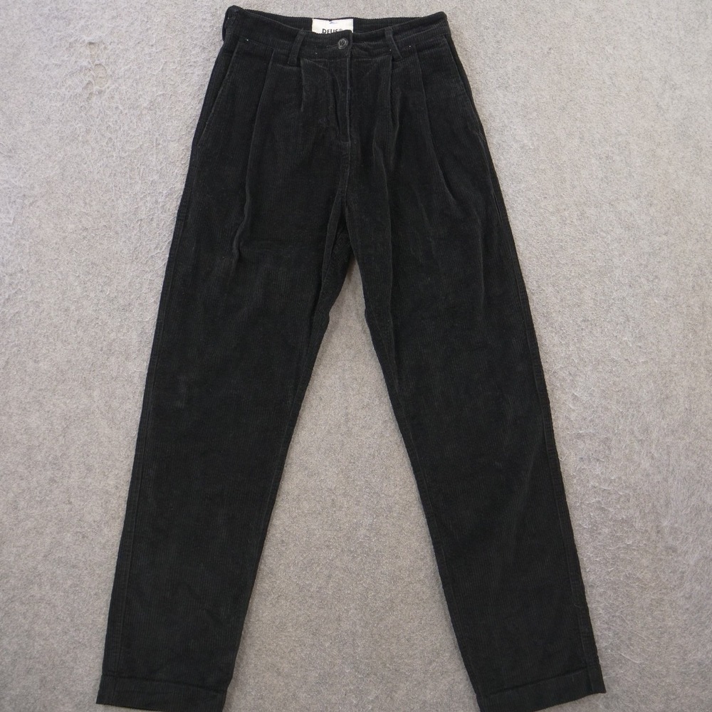 Deus ex Machina Pants Womens 10 Black Corduroy High Rise Relaxed Leg Retro 90s
